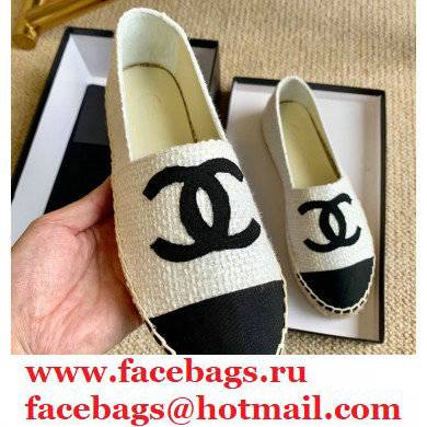 Chanel Tweed CC Logo Espadrilles G29762 White/Black 2021