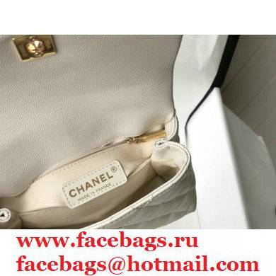 Chanel coco handle Mini Flap Bag in caviar leather white with gold hardware 2021