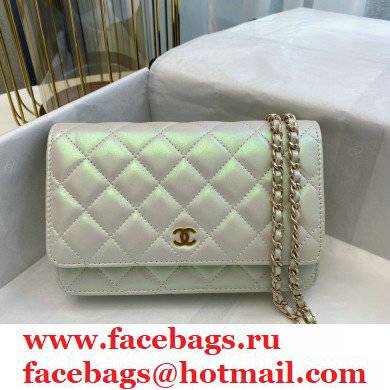 Chanel woc bag iridescent silver with gold hardware 2021