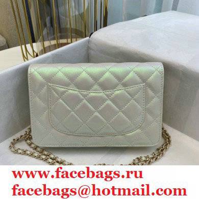 Chanel woc bag iridescent silver with gold hardware 2021