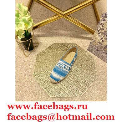 Dior Granville Espadrilles In D-Stripes Embroidered Cotton Blue 2021