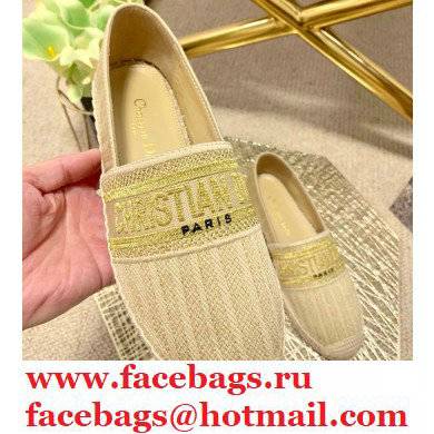 Dior Granville Espadrilles In Stripes Embroidered Cotton Beige 2021