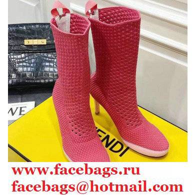 Fendi Elasticated Lace Promenade Ankle Boots Fuchsia 2021