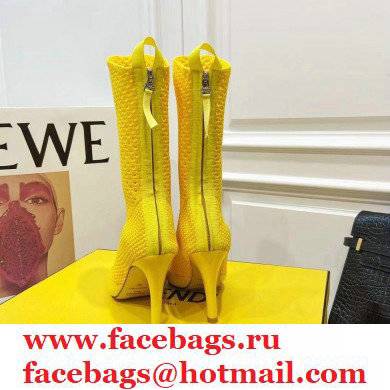 Fendi Elasticated Lace Promenade Ankle Boots Yellow 2021