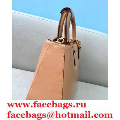 Fendi Leather FF Tote Small Bag Nude Pink 2021