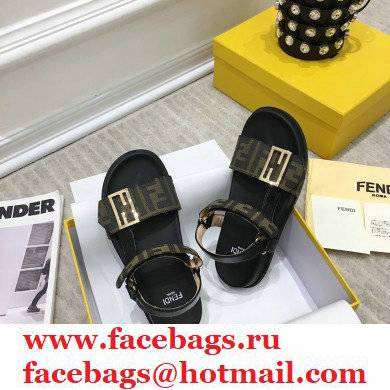 Fendi Leather Promenade FF-logo Chunky Sandals Black 2021