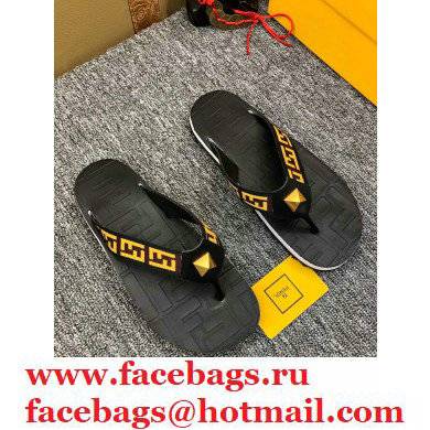 Fendi Rubber Men's Slides Thong Sandals 01 2021