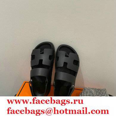 Hermes Takara Sandals Top Quality Black 2021