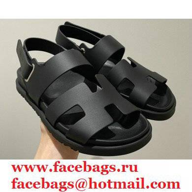 Hermes Takara Sandals Top Quality Black 2021