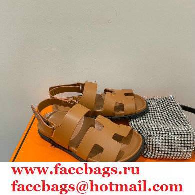 Hermes Takara Sandals Top Quality Brown 2021