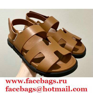 Hermes Takara Sandals Top Quality Brown 2021