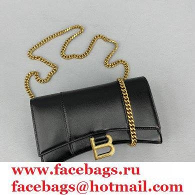 Balenciaga Cowhide B Metal buckle Chain bag in Black Bb016