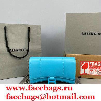 Balenciaga Cowhide B Metal buckle Chain bag in Blue Bb015