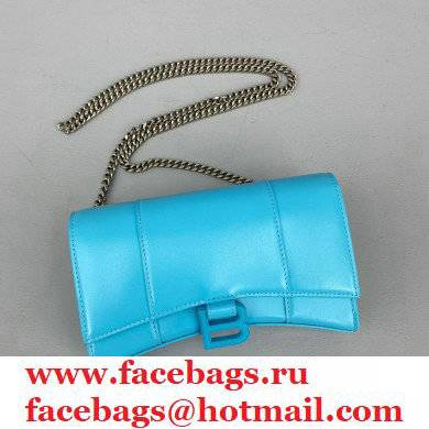 Balenciaga Cowhide B Metal buckle Chain bag in Blue Bb015