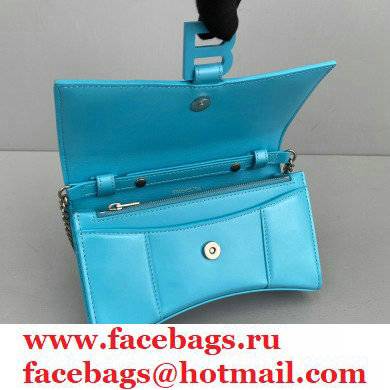 Balenciaga Cowhide B Metal buckle Chain bag in Blue Bb015