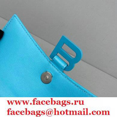 Balenciaga Cowhide B Metal buckle Chain bag in Blue Bb015