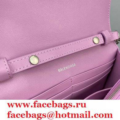 Balenciaga Cowhide B Metal buckle Chain bag in Pink Bb017