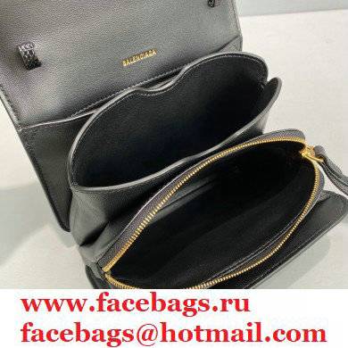 Balenciaga Cowhide Lychee pattern Flap bag in Black Bb003 2021