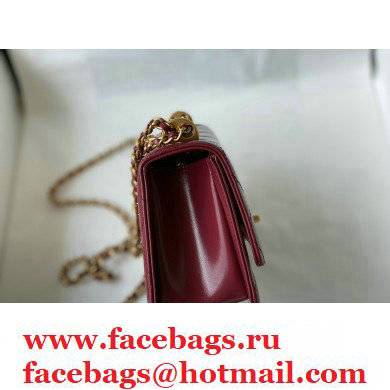 ChanelCowhide Metal buckle Chain bag in Red As26151 2021