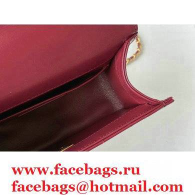 ChanelCowhide Metal buckle Chain bag in Red As26151 2021