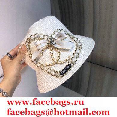 Chanel Hand-woven straw hat in White Ch004 2021