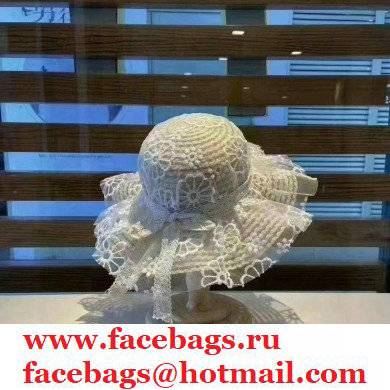 Chanel Lace princess hat in Off-white Ch007