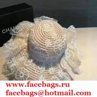 Chanel Lace princess hat in Off-white Ch007