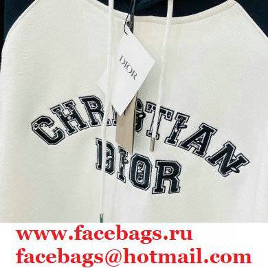 DIOR logo Print hooded sweatshirt WHITE/BLACK 2021