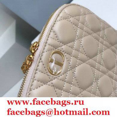 Dior Caro Beauty Pouch Bag in Cannage Lambskin Beige 2021