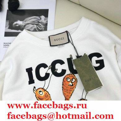 GUCCI Online Exclusive Freya Hartas ICCUG print sweatshirt WHITE 2021