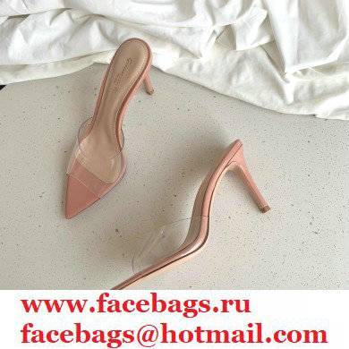 Gianvito Rossi Heel 10cm PVC Elle Mules Transparent Nude Pink