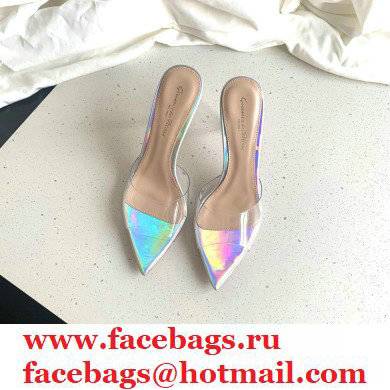 Gianvito Rossi Heel 10cm PVC Elle Mules Transparent Silver