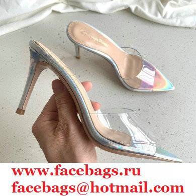 Gianvito Rossi Heel 10cm PVC Elle Mules Transparent Silver