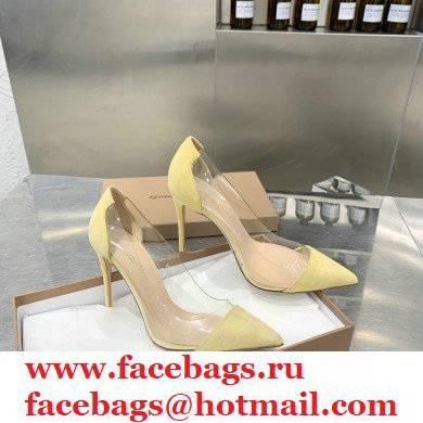 Gianvito Rossi Heel 10cm Plexi Pumps Suede Yellow