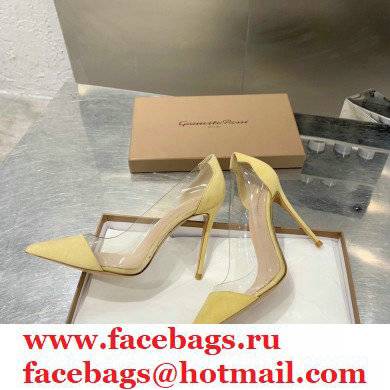 Gianvito Rossi Heel 10cm Plexi Pumps Suede Yellow