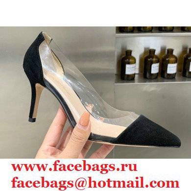 Gianvito Rossi Heel 7cm Plexi Pumps Suede Black