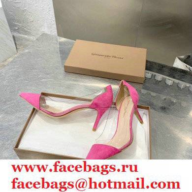 Gianvito Rossi Heel 7cm Plexi Pumps Suede Fuchsia