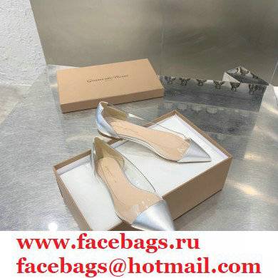 Gianvito Rossi Plexi Ballet Flats Silver