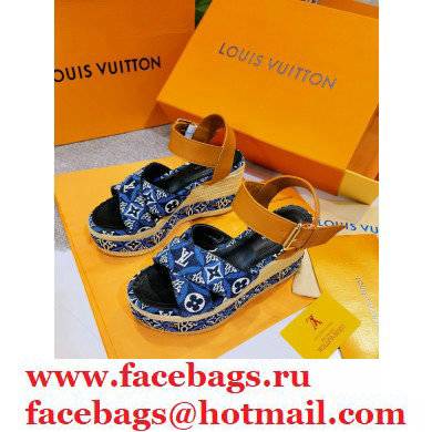 Louis Vuitton Monogram canvas StarboardWedge Sandals Ls010 2021