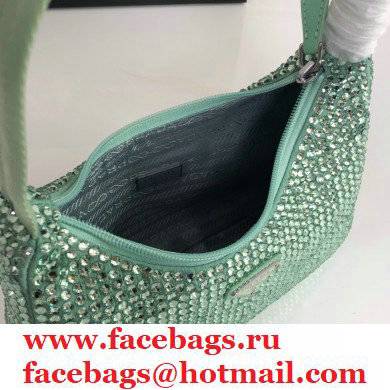 Prada Sequins Re-Edition 2000 Nylon Mini Hobo Bag 1NE515 green 2021