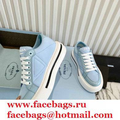 Prada Sheepskin Lining Platform Sneakers in Blue P03 2021