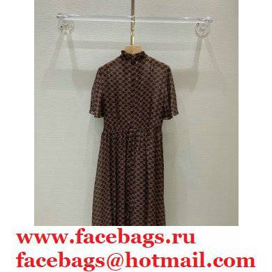 celine Triomphe print dress coffee 2021