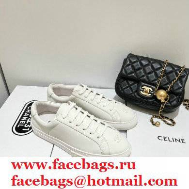 chanel white vintage sneakers with cc logo