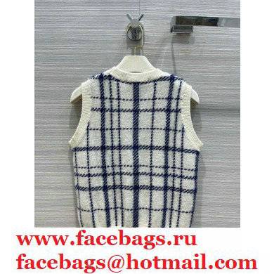 dior blue and White Check'n'Dior Pop Wool Twill vest 2021