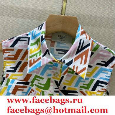 fendi multicolor logo print dress 2021