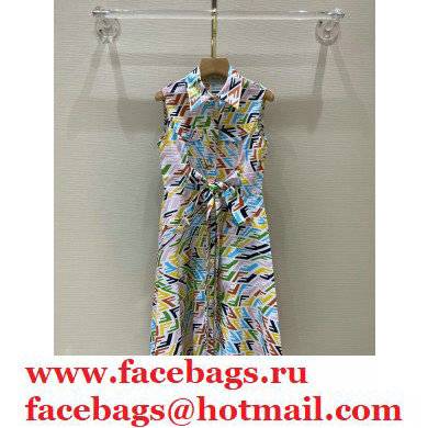 fendi multicolor logo print dress 2021