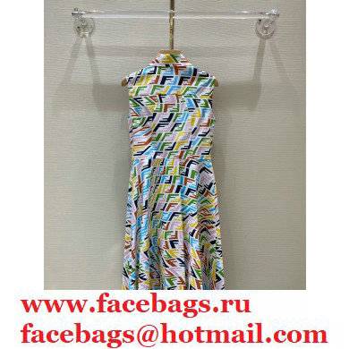 fendi multicolor logo print dress 2021