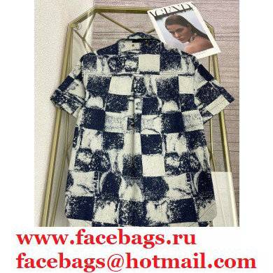 louis vuitton SHORT-SLEEVED SALT PRINT DENIM SHIRT 2021