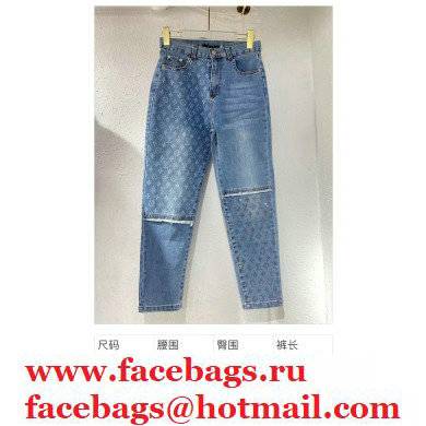 louis vuitton logo print blue jeans 2021