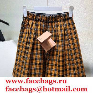 miu miu yellow check shorts 2021